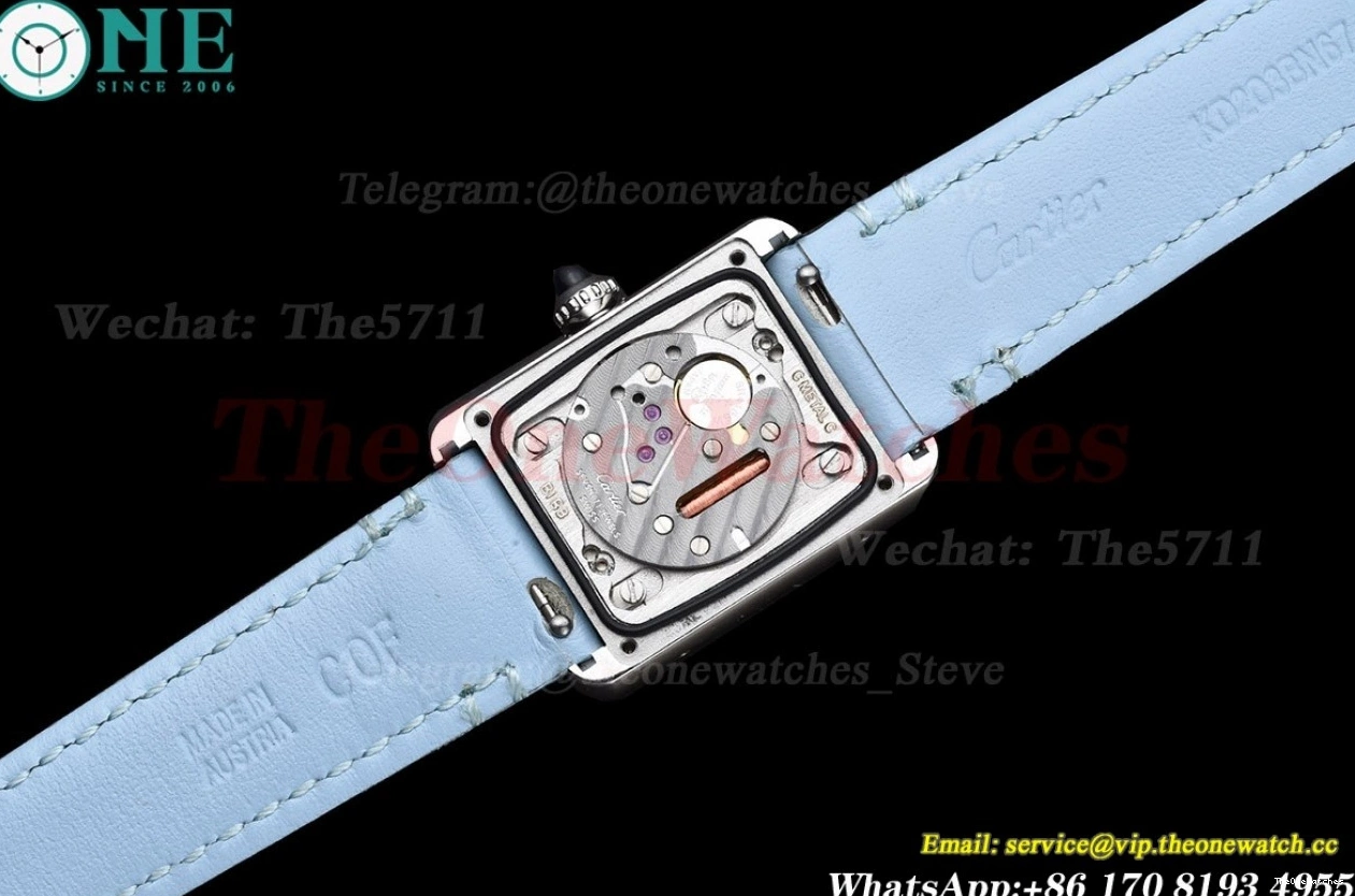 Quartz Leather White Strap LE Blue dial SS Small On Tank K11F Must 0330